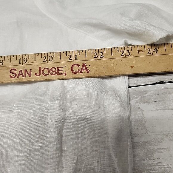 J. Jill Love Linen ButtonUp White Shirt LongSleeve Panel Casual Tunic WomenSz L - Picture 5 of 11